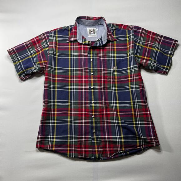 Cinch Men's Short Sleeve Multicolor Plaid Western Button Up Shirt - Size L - Picture 1 of 5